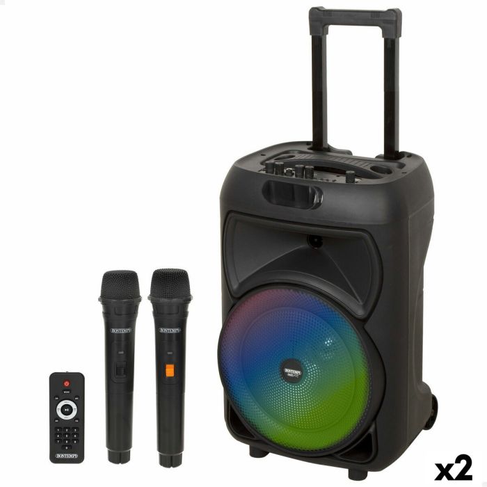 Enceinte avec Microphone Karaoké Bontempi Plastique 34 x 50 x 29 cm (2 Unités)