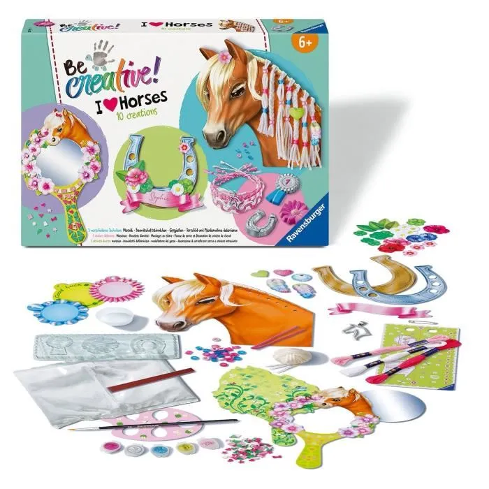 Ravensburger 238751 Kit Multiactividad Be Creative Horse, 10 Créations pour Enfants dès 7 Ans 1