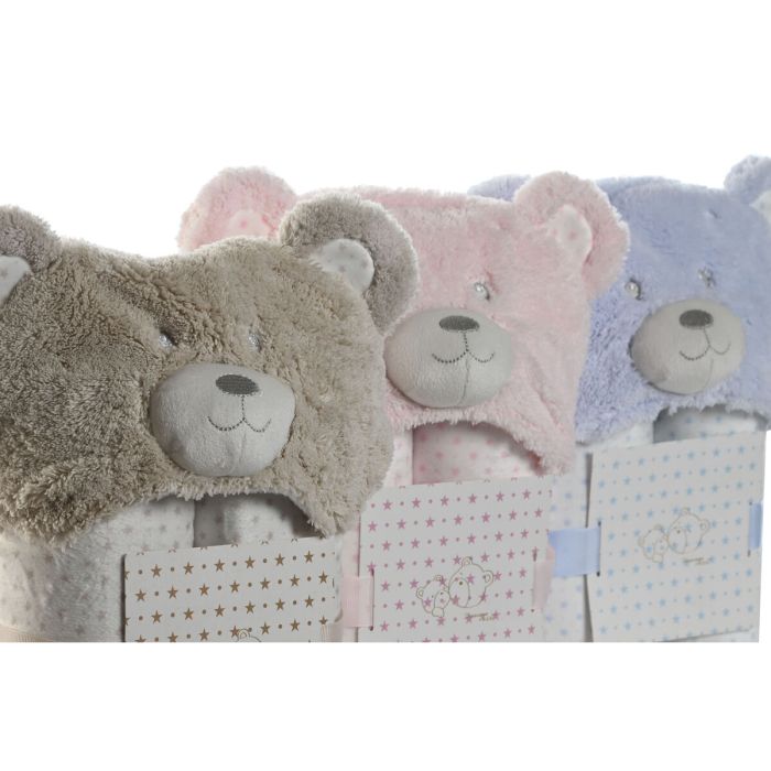 Couverture Home ESPRIT Bleu Beige Rose 100 x 75 x 20 cm (3 Unités) 2