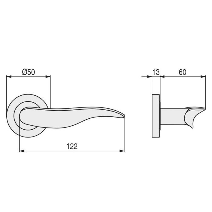 Roseta Aluminio Zeus Ø50 Niquel Satinado Herrajes Alk 1