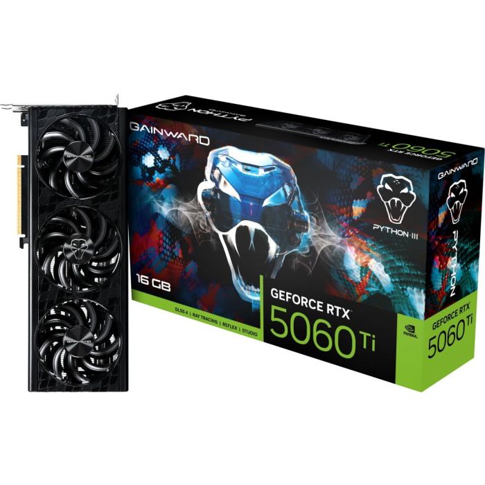 Gainward GeForce RTX 5060 Ti Phoenix OC 16 Go GDDR7, 3 ventilateurs, DisplayPort 2.1, HDMI 2.1b, PCI Express 5.0, overclocké, carte graphique gaming