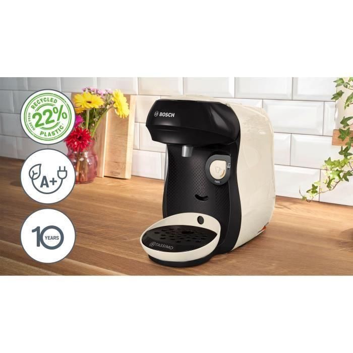 Bosch TASSIMO T10 Happy Vanille - Machine à café multi-boissons 1400W avec réservoir 0,7L et nettoyage automatique
