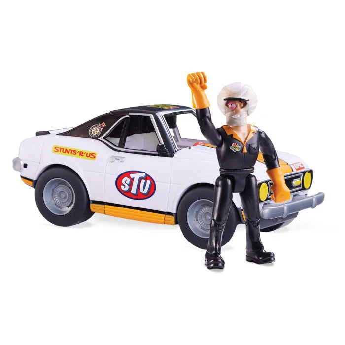 Bandai Stuntman Stu COSS8200 - Figurine cascadeur et voiture de course pour crashs et cascades amusantes Bandai Stuntman Stu COSS8200 - Figurine cascadeur et voiture de course pour crashs et cascades amusantes