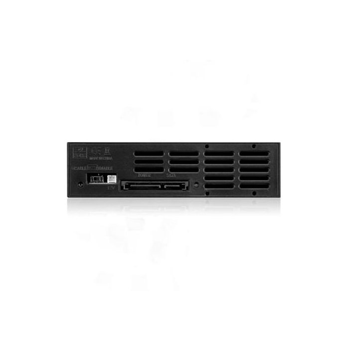 Wechselrahmen. 1xSATA/SAS 3.5" zu 1xSATA Host in 5.25" Einbauschacht. EasySwap trägerlos. Alu/ Plastik ICY BOX 6