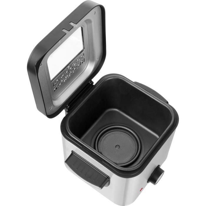 Sencor SFR 6200SS Friteuse sans Huile 1.5 L 900 W à Contrôle de Température 130-190 °C, Noir et Acier Inoxydable