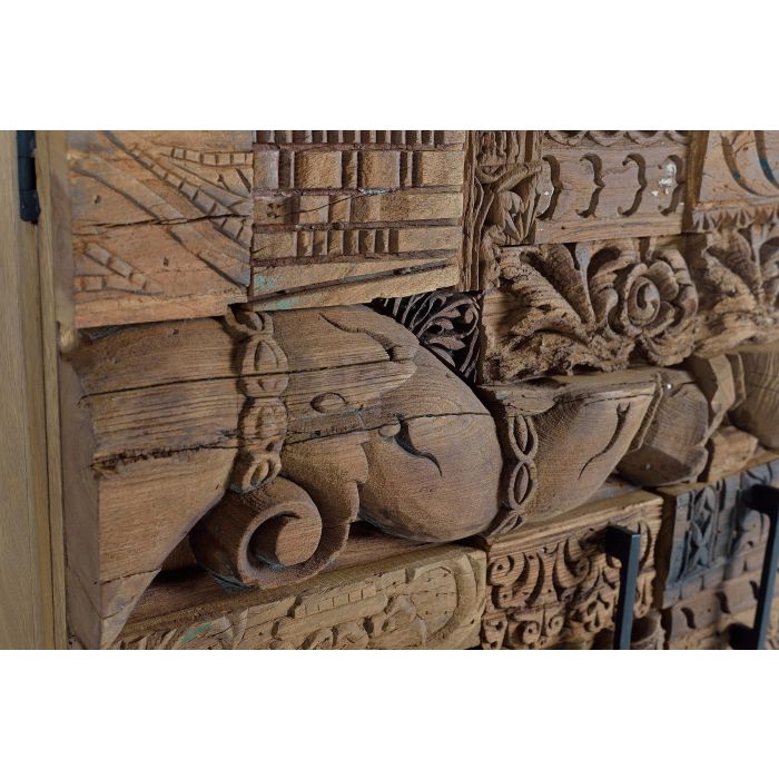 GINER Y COLOMER Buffet en bois de manguier et bois recyclé 2 portes - Dimensions : 90 x 90 x 50 cm, couleur naturel, meuble artisanal 3 GINER Y COLOMER Buffet en bois de manguier et bois recyclé 2 portes - Dimensions : 90 x 90 x 50 cm, couleur naturel, meuble artisanal 3