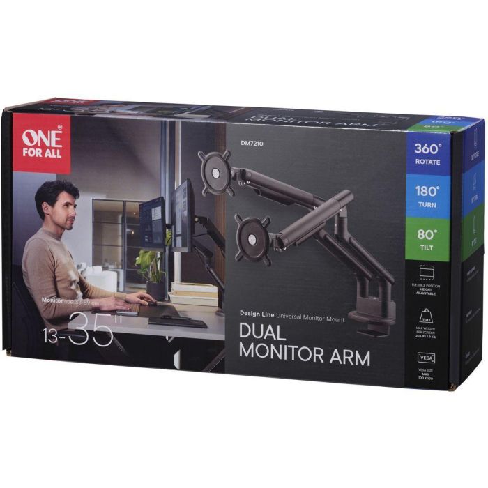 Support moniteur Dynamic - ONE FOR ALL - Vesa 100 - Double Bras - 13 et 32'' - 8kgs max - Hauteur réglable - Noir 3