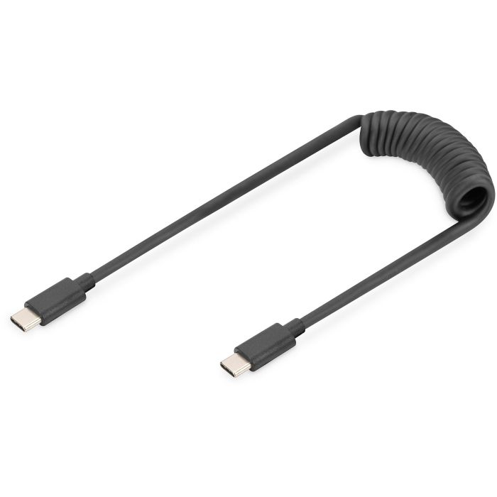DIGITUS Ladekabel USB-C->USB-C Spiralkabel 1m schwarz 0 DIGITUS Ladekabel USB-C->USB-C Spiralkabel 1m schwarz 0