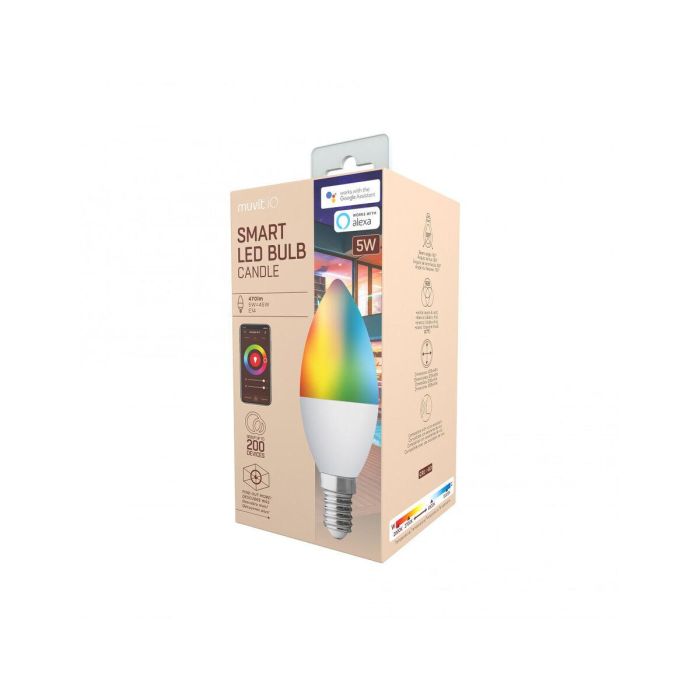 Ampoule à Puce Muvit MIOBULB006 Blanc Vert tendre RGB F 5 W E14 450 lm (2700 K) (6500 K) 18