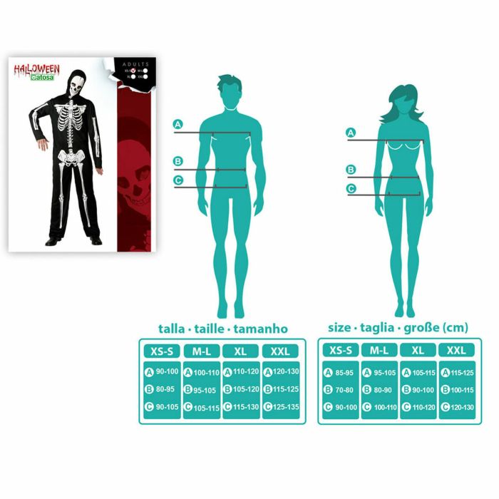 Déguisement pour Adultes Noir Squelette 1