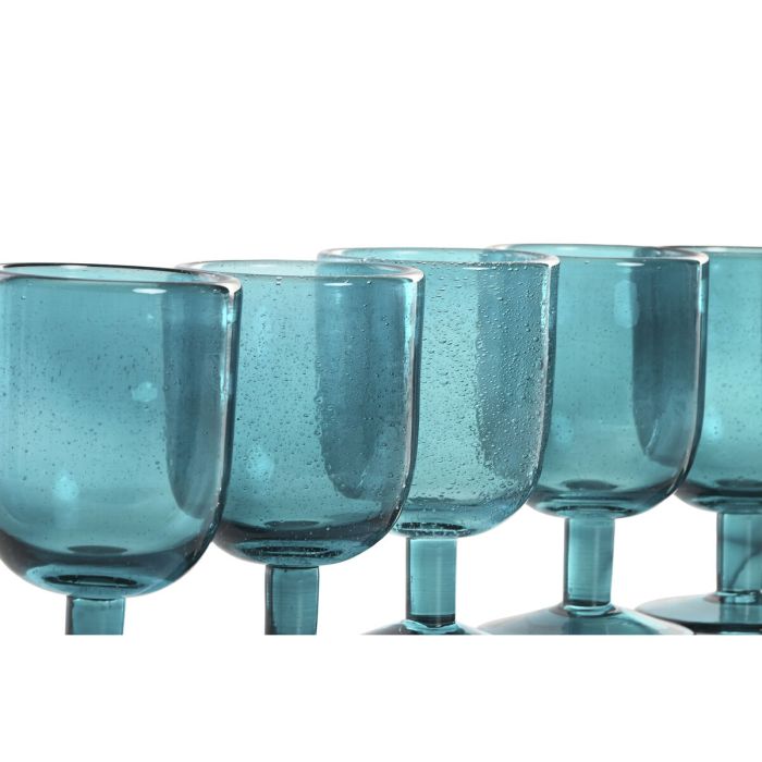 Set de Verres Home ESPRIT Turquoise Verre 300 ml (6 Unités) 3