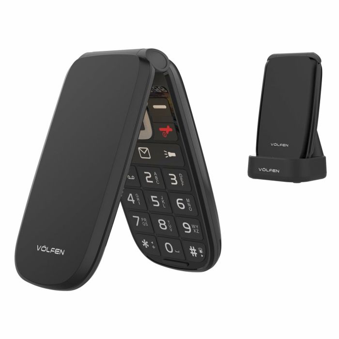 Téléphone portable pour personnes âgées Volfen ASTRO FLIP Noir 48 MB 2,8" 4G 4