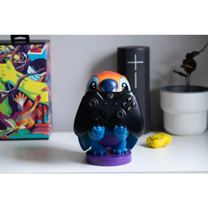 Exquisite Gaming Cable Guys - Support universel pour écouteurs, smartphone et manettes - Figurine Disney Stitch Rainbow - 20 cm - Sous licence officielle