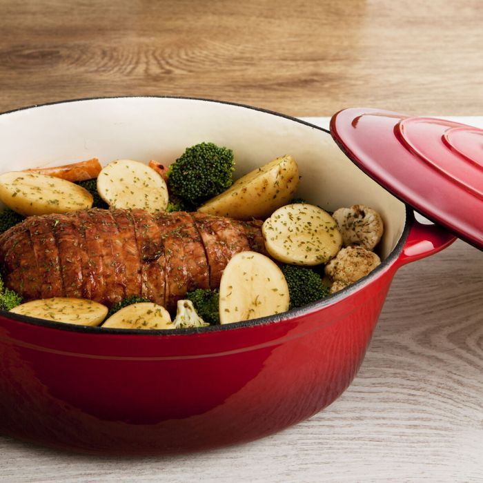 Casserole avec Couvercle Bidasoa Fierro Rouge 4,3 L 30 x 23 cm (2 Unités) 3