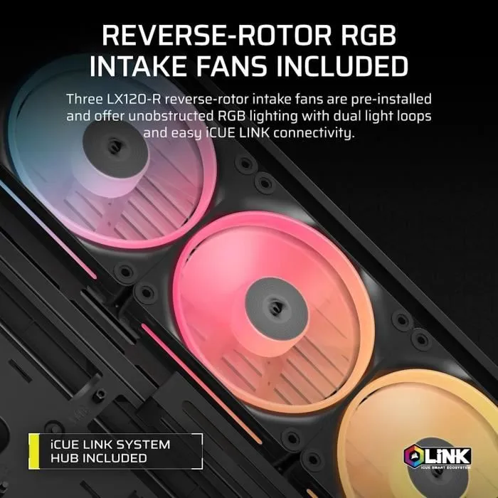 Corsair 4500X LX-R RGB CC9011316WW Boîtier PC Semitorre Cristal Trempé Noir 2 Radiateurs 4