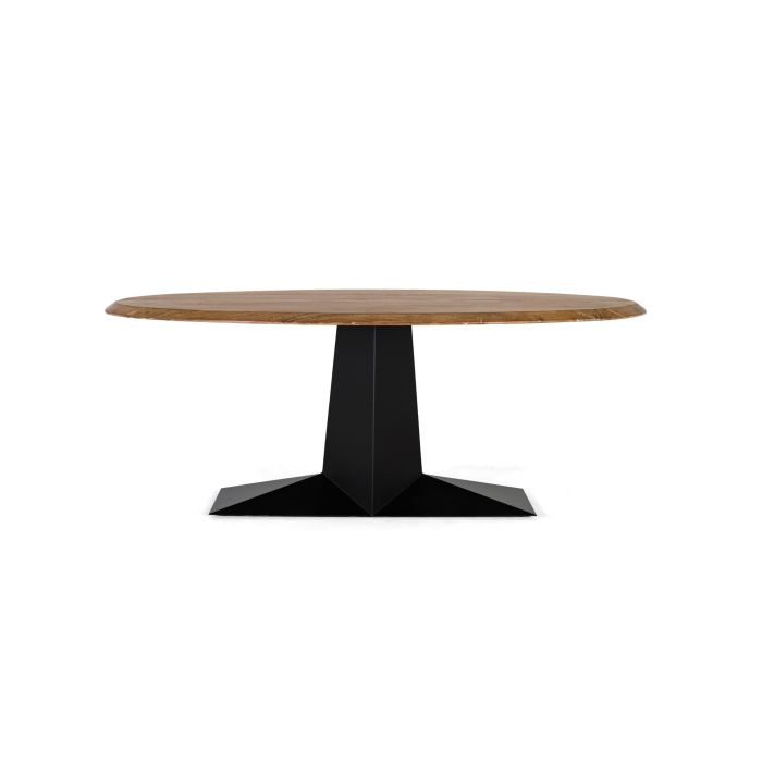 GINER Y COLOMER Table de salle à manger en acacia naturel et fer noir - 200 cm (L) x 100 cm (l) x 78 cm (H) - Design élégant et contemporain 1