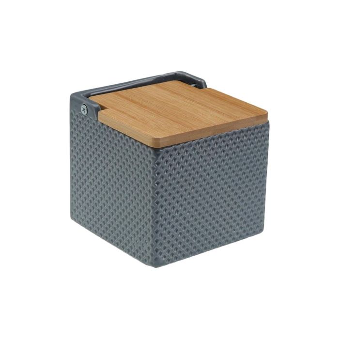 Salière avec couvercle Versa Gris Céramique Bambou Dolomite 11 x 11 x 11 cm 1 Salière avec couvercle Versa Gris Céramique Bambou Dolomite 11 x 11 x 11 cm 1