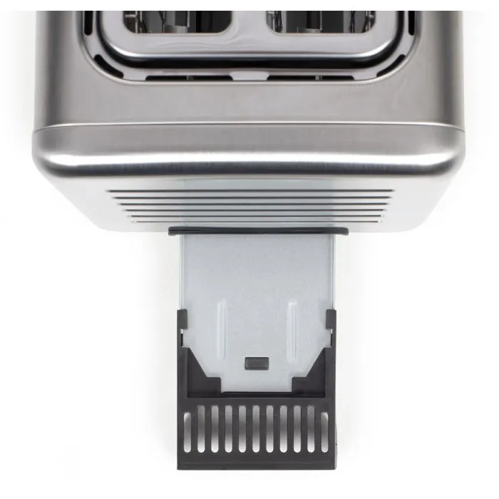 Livoo DOD205 Grille-pain digital 2 fentes 850 W avec panneau de contrôle tactile - Thermostat 7 niveaux, fonctions décongélation, réchauffage - Gris/Noir, acier inoxydable