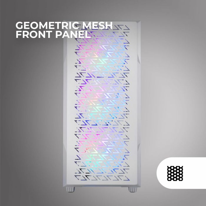 Boîtier ATX semi-tour Mars Gaming MCGEOW Blanc 4