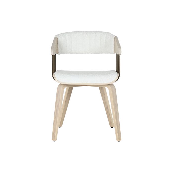 Chaise de Salle à Manger Home ESPRIT Blanc Polyester Bois 51 x 55 x 76,5 cm 5