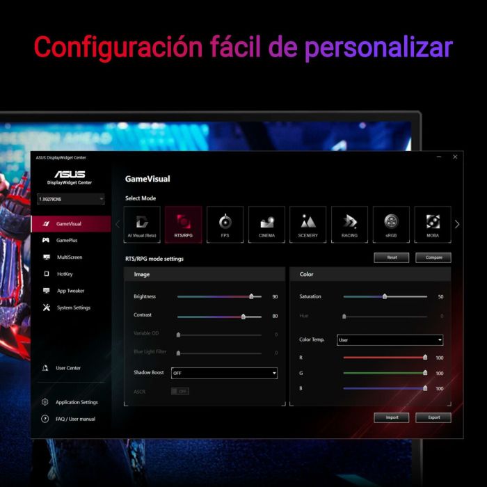Monitor Gaming Asus 90LM0AW0-B01371 Full HD 27" 8