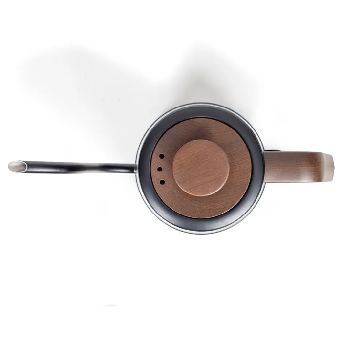 Livoo Bouilloire DOD206 1360 W 1 L Col de Cygne, Socle Pivotant 360°, Arrêt Automatique, Acier Inoxydable, Noir/Marron