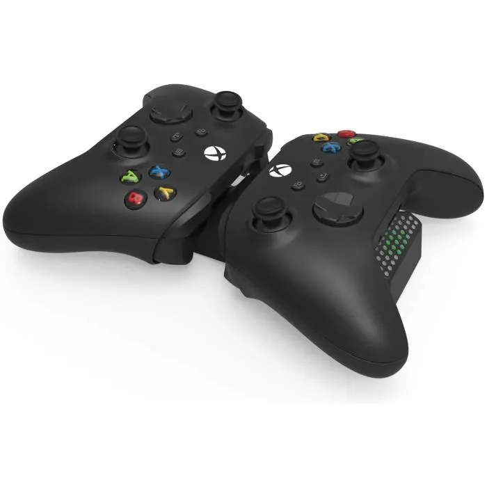 Hori Station de charge double pour manettes Xbox Series X/S et Xbox One avec 2 batteries - Charge rapide USB, LED indicateur - Noir, Licence Microsoft