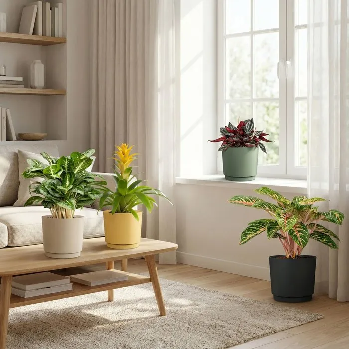 Deroma Pot de Fleurs Rond 236 13 Litres - 29 cm de Diametre - Noir - Design Elegant et Durable pour Interieur et Exterieur