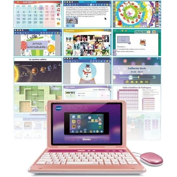 Ordinateur pour enfant VTECH Genio - Clavier AZERTY, souris, écran 5'', mémoire 8GB - Rose 5