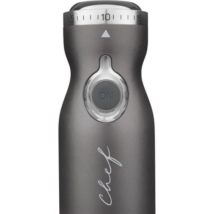 Sencor SHB 5608BK-EUE3 Mixeur plongeant 4 en 1 1200 W, technologie Titanium QuadBlade, fouet, hachoir, gobelet, acier inoxydable, noir