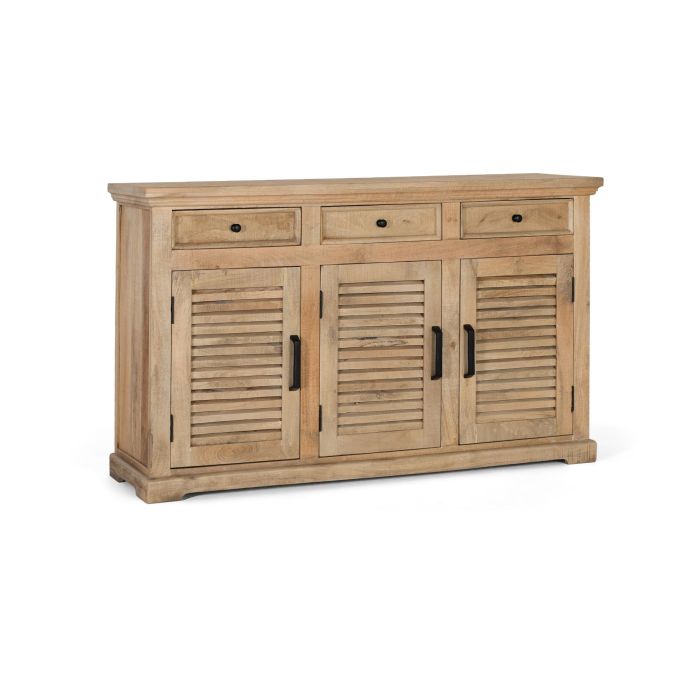 GINER Y COLOMER Buffet en Bois de Mango Massif 3 Portes 3 Tiroirs - 150x90x40 cm - Teinte Naturelle - Meuble de Rangement Rustique 1 GINER Y COLOMER Buffet en Bois de Mango Massif 3 Portes 3 Tiroirs - 150x90x40 cm - Teinte Naturelle - Meuble de Rangement Rustique 1