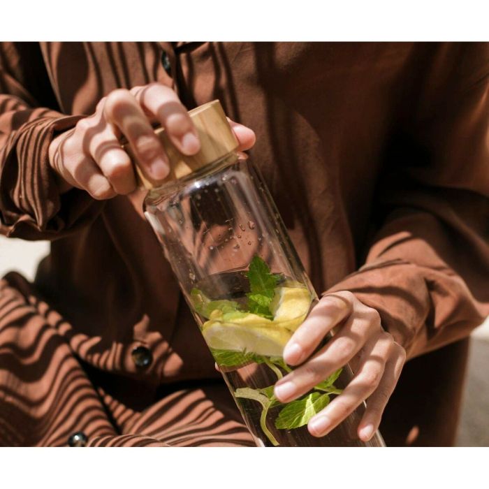 Bouteille Andrea House ms70099 verre Bambou 1 L 2