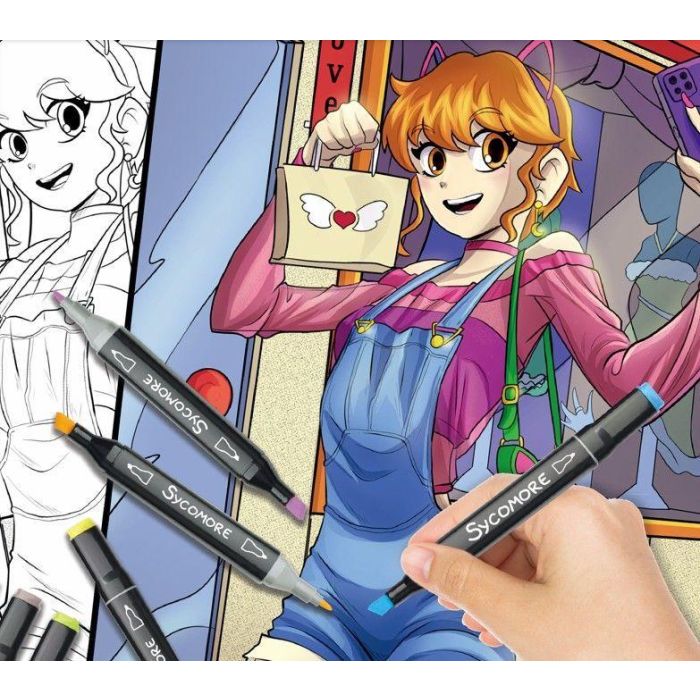 Coffret créatif - SYCOMORE - Layout et marqueurs - Manga Fille - Des 10 ans 5 Coffret créatif - SYCOMORE - Layout et marqueurs - Manga Fille - Des 10 ans 5