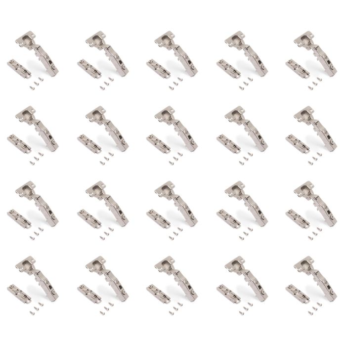 Emuca Lot de 20 charnières droites X91 à fermeture amortie avec embases droite à visser, Hauteur 1, Acier, Nickelé 0 Emuca Lot de 20 charnières droites X91 à fermeture amortie avec embases droite à visser, Hauteur 1, Acier, Nickelé 0