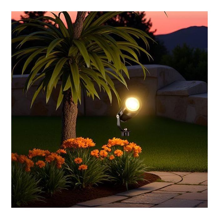 Foco LED pour Jardin 5W 60° IP65 3000K Finition Noire avec Pique 3 Foco LED pour Jardin 5W 60° IP65 3000K Finition Noire avec Pique 3