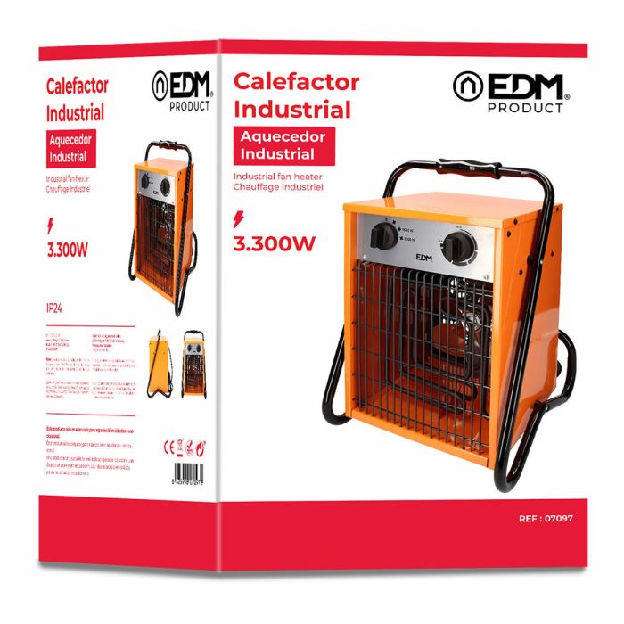 Réchauffeur industriel EDM 07097 Industry Series Orange 3300 W 1 Réchauffeur industriel EDM 07097 Industry Series Orange 3300 W 1