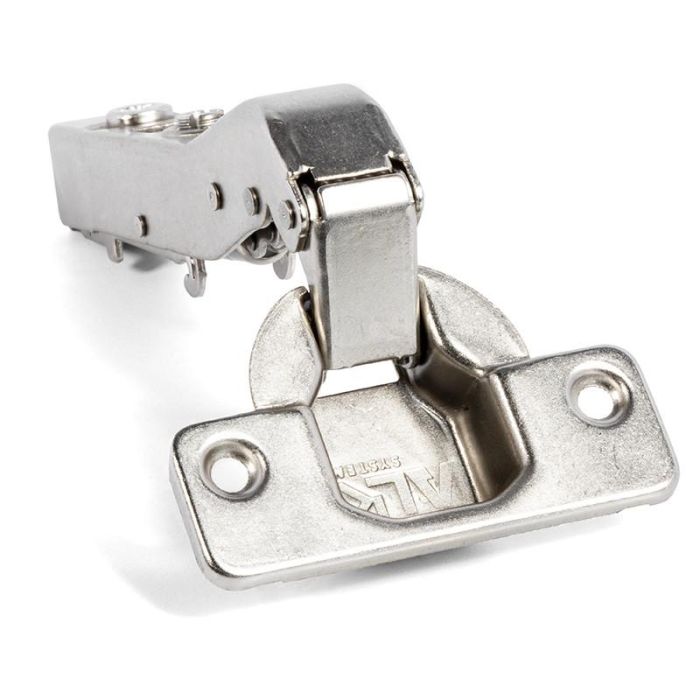 Bisagra Puma Clip Cam Ø35 Apertura 105º Ángulo 45º Ala Inclinada Cierre Amortiguado Acabado Níquel Herrajes Alk 2