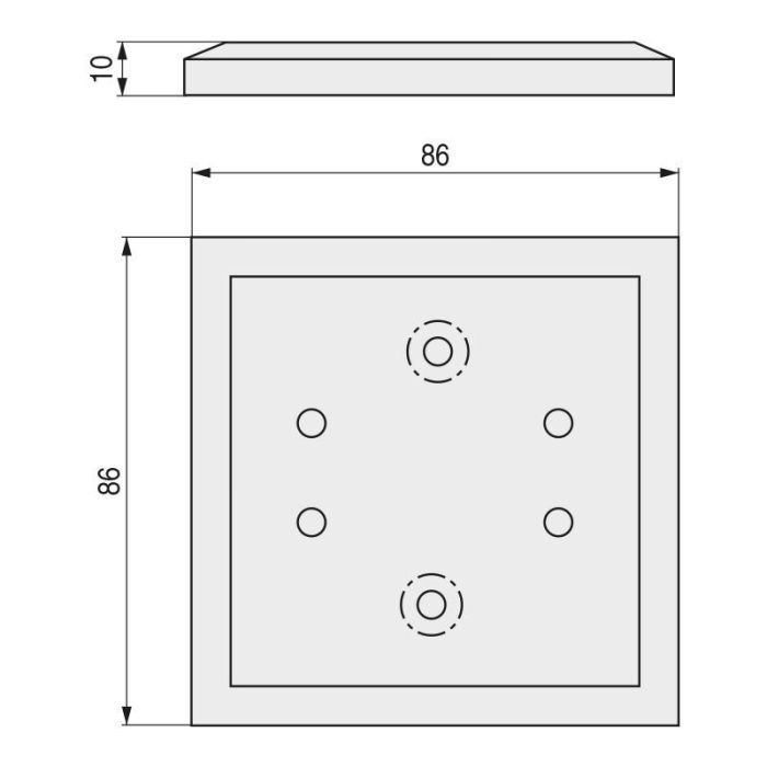 Placa Cr Para Insertar Con Quaron Para Mesas De Cristal De 80X80 Rujz 1 Placa Cr Para Insertar Con Quaron Para Mesas De Cristal De 80X80 Rujz 1