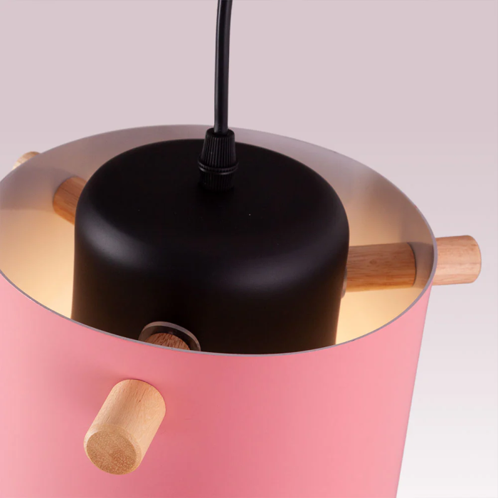 Lampe Suspendue Design Moderne "Averie" SKD-P1013-S Bois Métal Couleurs Multiples 17