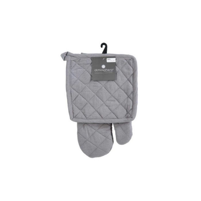 Jeu de maniques et de gants de cuisine Atmosphera Gris Coton 1