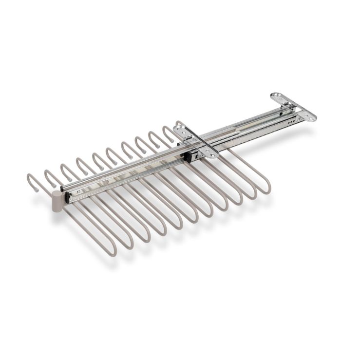 Emuca Porte-pantalons extractible, 11 tiges, guides d'extraction totale, Acier, Peint gris pierre 4 Emuca Porte-pantalons extractible, 11 tiges, guides d'extraction totale, Acier, Peint gris pierre 4