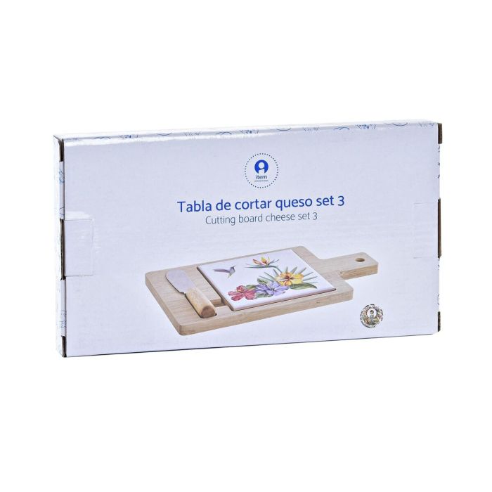 Plateau à fromages DKD Home Decor Bambou Aluminium Grès 21,5 x 11,8 x 1,5 cm (3 Pièces) 1