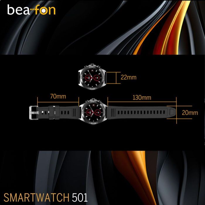Montre intelligente beafon WATCH 501 1,43" Acier Noir mat 2 Montre intelligente beafon WATCH 501 1,43" Acier Noir mat 2