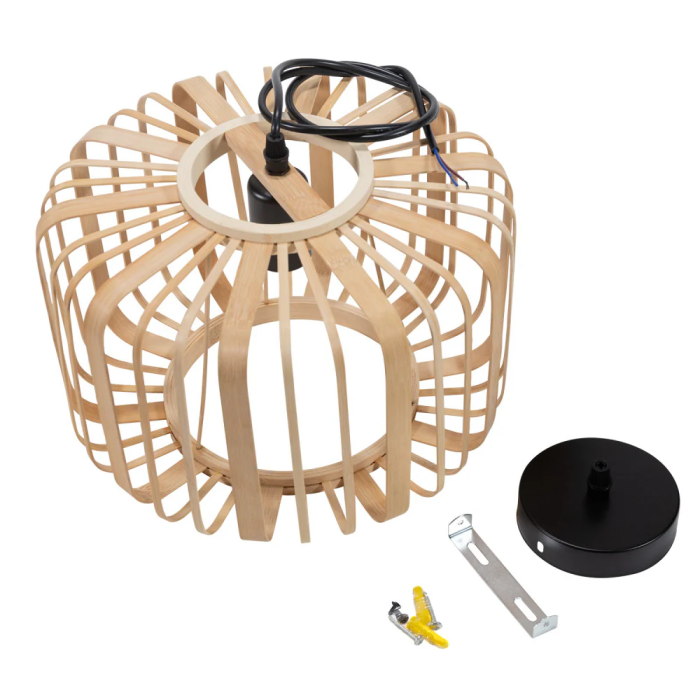 Lampe Suspendue Linjiang SKD-P80110 Rotin Naturel Boho-Chic Douille E27 3 Lampe Suspendue Linjiang SKD-P80110 Rotin Naturel Boho-Chic Douille E27 3