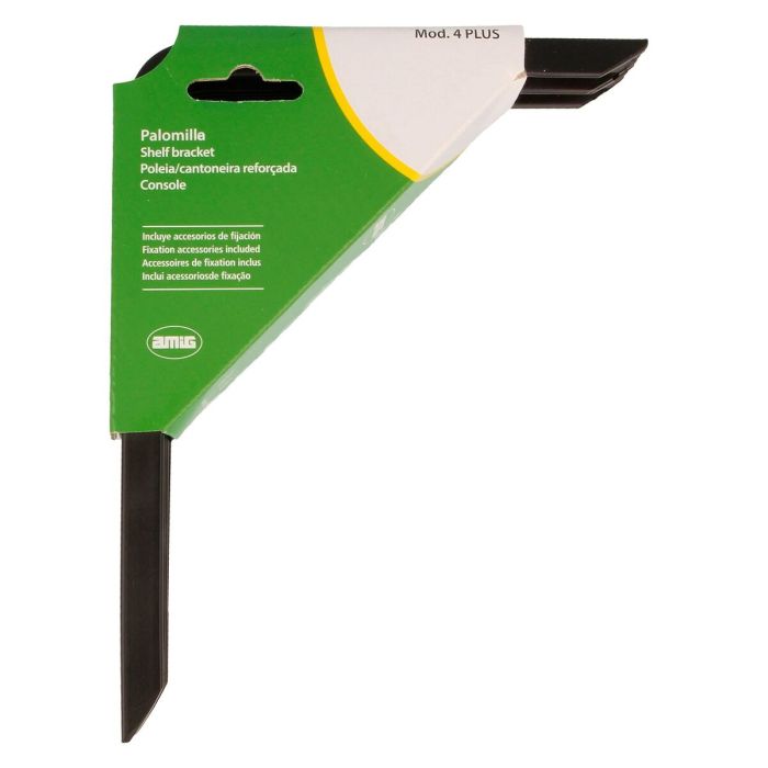 Support mural AMIG 4plus-21110 Etagères Noir Aluminium (25 x 15 cm) 1 Support mural AMIG 4plus-21110 Etagères Noir Aluminium (25 x 15 cm) 1