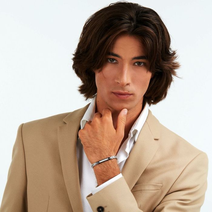 Bracelet Homme Maserati Acier inoxydable 21,5 cm Argenté 3