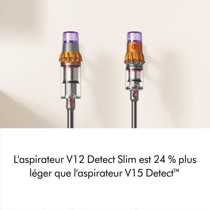 DYSON V12 Detect Slim Absolute - Aspirateur Balai sans fil - Puissance 150 AW - Contrôle de puissance - Brosse avec lumiere intégrée 5