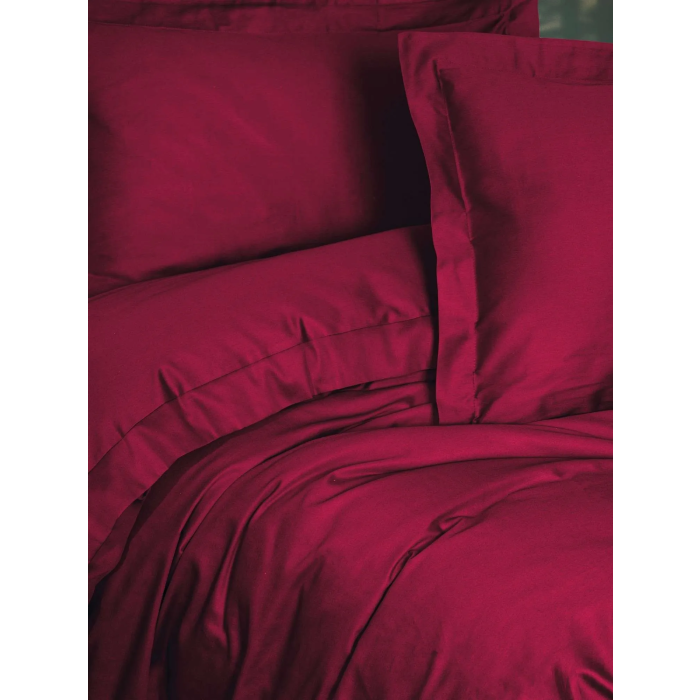Ranforce Parure de lit 1 housse de couette 140 x 200 cm + 1 taie d'oreiller 60 x 60 cm - Satin Rouge bordeaux Ranforce Parure de lit 1 housse de couette 140 x 200 cm + 1 taie d'oreiller 60 x 60 cm - Satin Rouge bordeaux