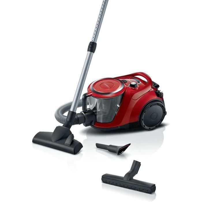 Aspirateur Traineau sans sac - BOSCH - BGC41Q69 - 600 W - ProSilence - 70 dB - Rouge 0 Aspirateur Traineau sans sac - BOSCH - BGC41Q69 - 600 W - ProSilence - 70 dB - Rouge 0