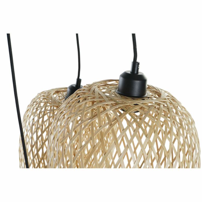 Suspension DKD Home Decor Noir Marron Clair Métal Bambou 50 W Tropical 220 V 30 x 30 x 94 cm 2